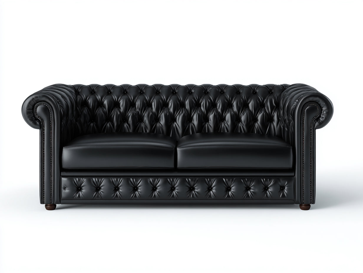 Sofás lineales tapizados 200x88x76 cm - negro - para salón diseño clásico