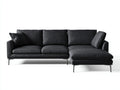 Sofás de esquina de piel sintética 260x170x78 cm - negro - estilo moderno
