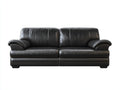 Sofás lineales de piel sintética 210x88x82 cm - negro - estilo clásico