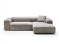 Sofás de esquina de tela 280x175x75 cm - gris claro con chaise longue - diseño moderno para salón