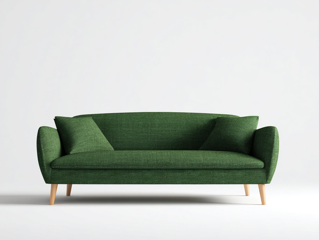 Sofás lineales tela 210x85x82 cm verde para salón estilo moderno