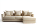 Sofás de esquina tela 275x175x82 cm beige para salón estilo moderno