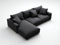 Sofás de esquina tela 290x180x84 cm negro para salón estilo moderno
