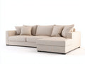 Sofás de esquina de tela 285x180x78 cm - beige con chaise longue - diseño moderno para salón