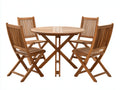 Conjuntos de comedor de jardín de madera plegable 110x110x75 cm - marrón - estilo clásico