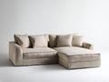 Sofás de esquina de tela 240x160x78 cm - beige - estilo moderno
