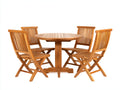 Conjuntos de comedor de jardín madera 120x120x75 cm natural diseño redondo plegable