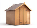 Casetas de jardín madera 280x220x245 cm natural-marrón con 2 puertas estilo rústico