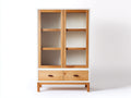 Vitrinas madera y vidrio 90x40x160 cm blanco-marrón diseño moderno