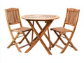 Conjuntos de comedor de jardín de madera 80x80x75 cm - natural - para exterior diseño plegable