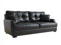 Sofás lineales de piel sintética 220x88x82 cm - negro - estilo moderno