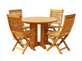 Conjuntos de comedor de jardín madera plegable 115x115x75 cm natural para exterior estilo clásico