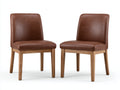 Sillas de comedor tapizadas 47 x 55 x 88 cm - marrón-natural - para comedor diseño clásico