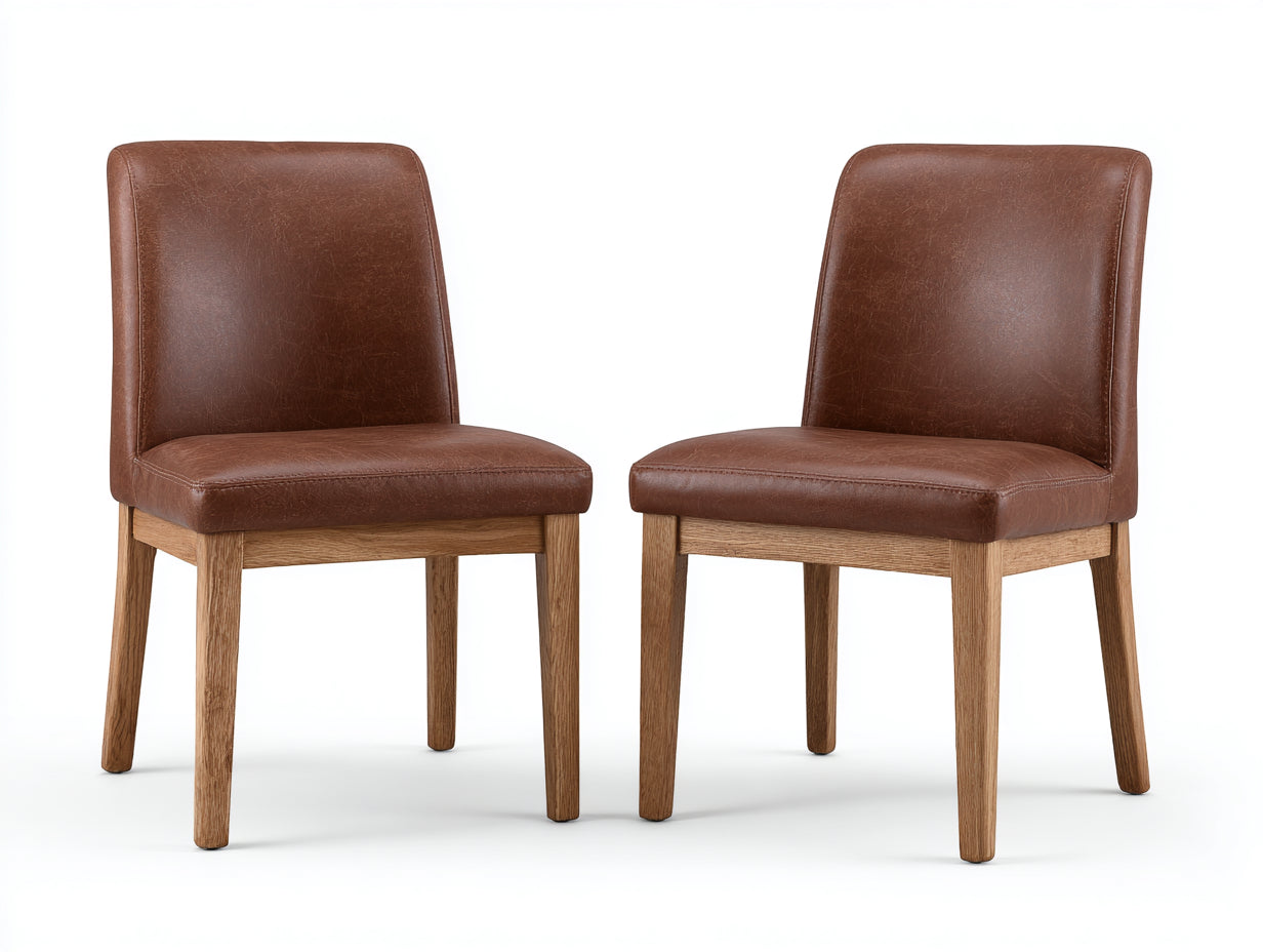Sillas de comedor tapizadas 47 x 55 x 88 cm - marrón-natural - para comedor diseño clásico
