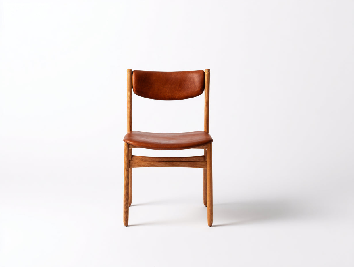 Sillas de comedor madera y cuero 48x52x80 cm marrón diseño moderno