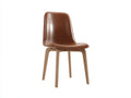 Sillas de comedor madera y cuero 49x53x83 cm marrón diseño contemporáneo
