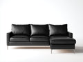 Sofás de esquina piel sintética 270x170x84 cm negro para salón estilo moderno