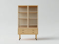 Vitrinas de madera 85x40x165 cm - natural con puertas de cristal - diseño moderno con cajones