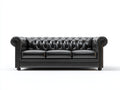 Sofás lineales piel sintética 245x92x78 cm negro para salón estilo Chesterfield