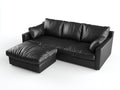 Sofás de esquina de cuero sintético 260x170x82 cm - negro con chaise longue - diseño moderno para salón