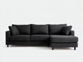 Sofás de esquina de tela 245x160x85 cm - negro - para salón diseño moderno