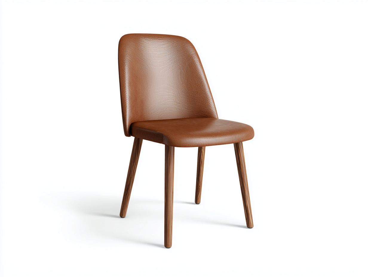 Sillas de comedor tapizadas efecto cuero 48x53x81 cm marrón para interior estilo moderno