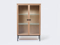 Vitrinas de madera y vidrio 85x40x150 cm - natural-negro - para salón y comedor diseño nórdico