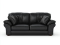 Sofás lineales cuero 180x85x80 cm negro diseño acolchado moderno