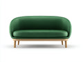 Sofás lineales de tela 180x75x78 cm - verde-madera natural - estilo moderno