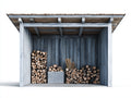 Leñero de jardín de madera 220x80x170 cm - gris-madera natural - estilo rústico