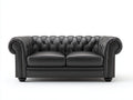 Sofás lineales cuero 190x88x82 cm negro diseño capitoné elegante