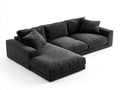 Sofás de esquina de tela 290x180x82 cm - negro con chaise longue - diseño moderno para salón