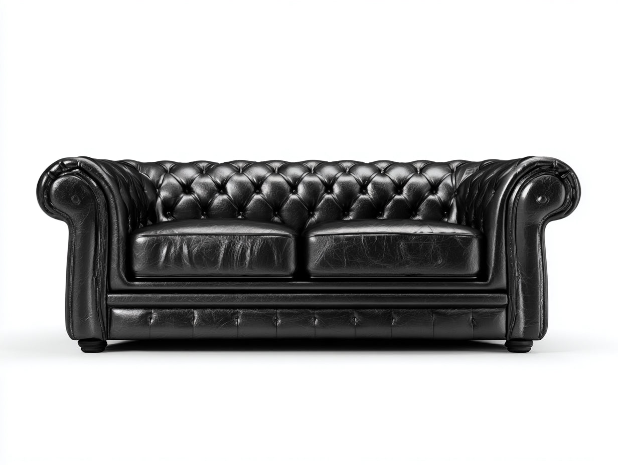 Sofás lineales tapizados 190x88x76 cm - negro - para salón diseño clásico