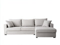 Sofás de esquina de tela 245x165x78 cm - gris claro - estilo moderno