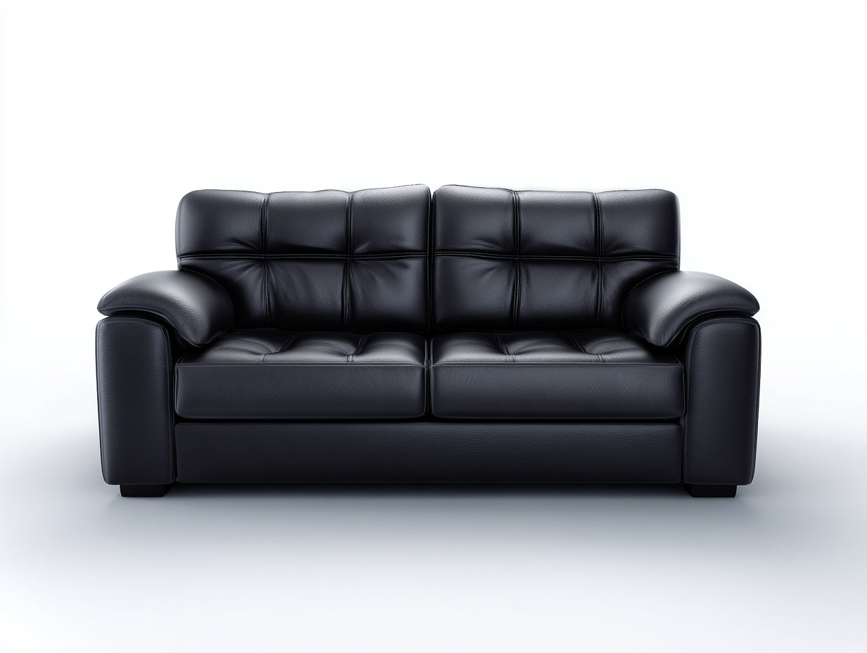 Sofás lineales de piel sintética 170x85x82 cm - negro - estilo moderno