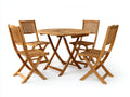 Conjuntos de comedor de jardín madera plegable 110x110x75 cm natural para exterior estilo clásico